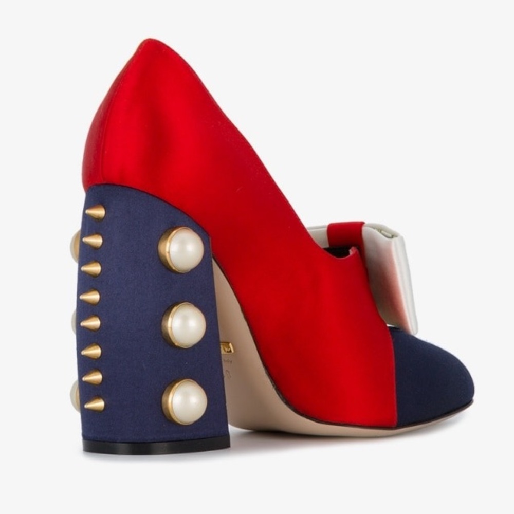❌SOLD❌Gucci Luna Colorblock Bow 110mm Pump - Picture 8 of 8
